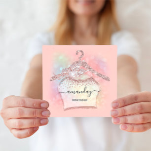 Carte De Visite Carré Mode des cintres holographiques de la Parties scin