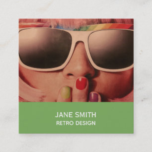 Carte De Visite Carré Mode Design rétro professionnel moderne