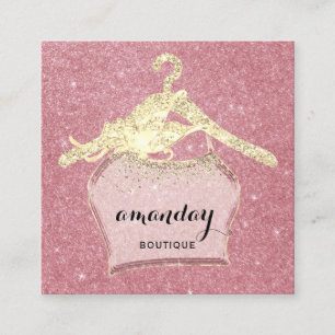 Carte De Visite Carré Mode Porte-manteau Boutique Code QR Logo