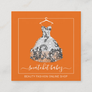 Carte De Visite Carré Mode Styliste Événement Robe Code QR Logo Rack G