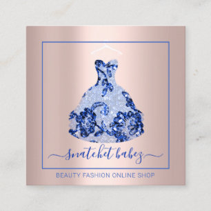 Carte De Visite Carré Mode Styliste Événement Robe Code QR Logo RackRoya