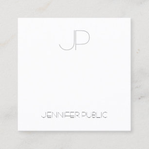 Carte De Visite Carré Modèle chic simple de monogramme créatif moderne