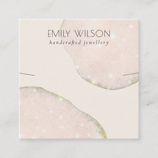 Carte De Visite Carré Modèle de bande de Rose de Parties scintillant Abs (Devant)