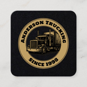Carte De Visite Carré Modèle de camionnage de semi-remorque