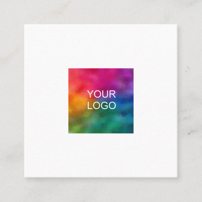 Carte De Visite Carré Modèle de logo personnalisé de l'entreprise Élégan (Devant)