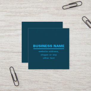 Carte De Visite Carré Modèle de nom d'entreprise moderne gras   Bleu