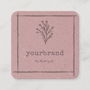 Carte De Visite Carré Modèle d'image Floral Rustique