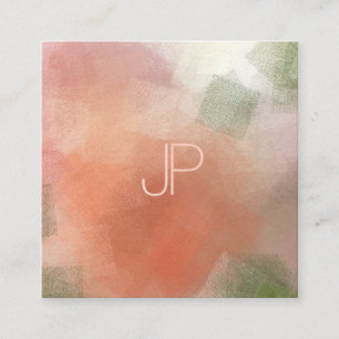 Carte De Visite Carré Modèle luxueux d'élite de monogramme moderne