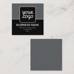Carte De Visite Carré Modèle moderne pour votre logo   Noir Gris & Blanc