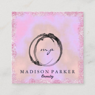Carte De Visite Carré Modern Elegant Champagne Abstract Beauty Stylist S