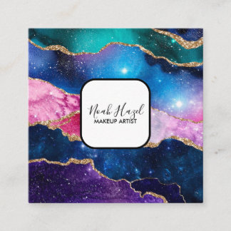 Carte De Visite Carré Modern marble elegant makeup artist