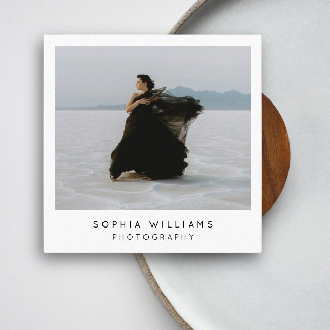 Carte De Visite Carré Modern Minimalist Professional Photo QR Code   (Créateur téléchargé)