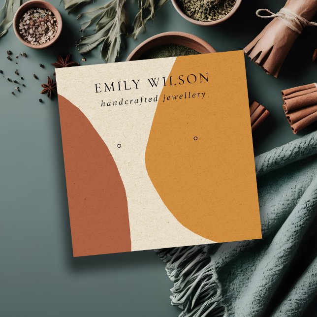 CARTE DE VISITE CARRÉ MODERNE ABSTRAIT TERRACOTTA ART ROUGE ÉCRAN (Créateur téléchargé)