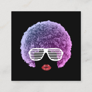 Carte De Visite Carré Moderne Afro Coiffure Beauté Fille Mode Liste