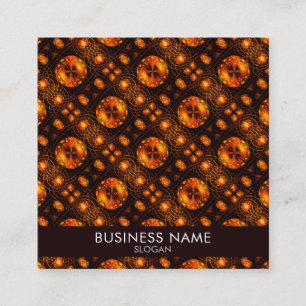 Carte De Visite Carré Moderne Bohème Élégant Motif d'Art Abstrait Doré #