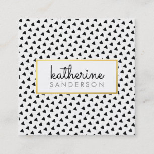 Carte De Visite Carré MODERNE BOHO triangle motif moderne or noir