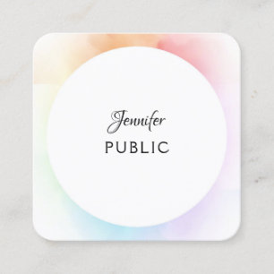 Carte De Visite Carré Moderne coloré élégant Script Modèle tendance