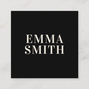 Carte De Visite Carré Moderne Elegant Black Cream Professional Carré Bus