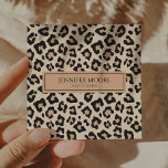 Carte De Visite Carré Moderne Elegant Leopard Cheetah Personnalisé<br><div class="desc">C'est un Carte de visite personnalisé moderne et élégant Leopard Cheetah !</div>