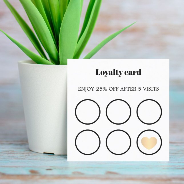 Carte De Visite Carré Moderne Elégant Noir Blanc Gras Faux Or Coeur (Créateur téléchargé)