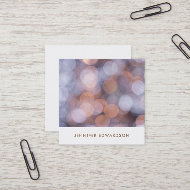 Carte De Visite Carré Moderne élégant or bleu motif professionnel (Devant/Arrière en situation)