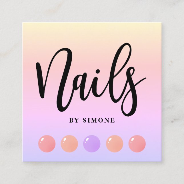 Carte De Visite Carré Moderne élégant vernis à ongles laisse tomber des  (Devant)