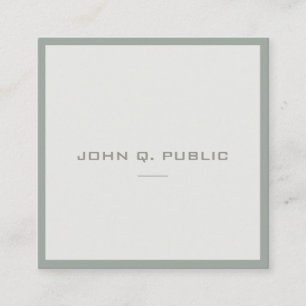 Carte De Visite Carré Moderne Elite Design simple Modèle Élégant Vert