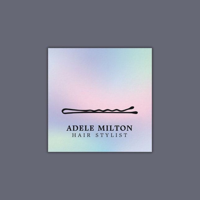 Carte De Visite Carré Moderne et élégant Pastel Hair Pin Salon (Créateur téléchargé)