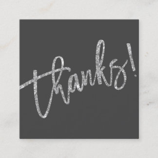 Carte De Visite Carré MODERNE HANDLETTEMENT merci argent gris parties sc