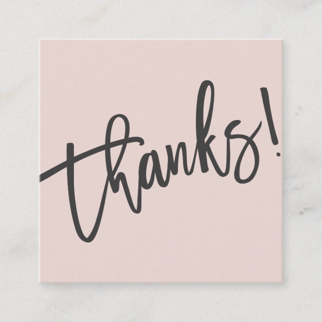 Carte De Visite Carré MODERNE HANDLETTERED grâce à la tendance rose vif  (Devant)