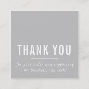 Carte De Visite Carré MODERNE MINIMAL simple merci gris blanc LOGO