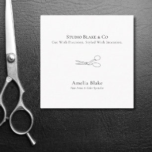 Carte De Visite Carré Moderne minimaliste ciseaux coiffeur