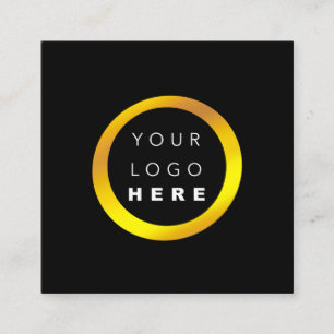 Carte De Visite Carré Moderne minimaliste Professionnel Lumineux Or Noir