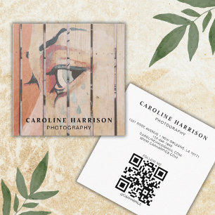 Carte De Visite Carré Moderne minimaliste professionnel photo QR Code