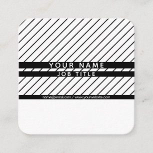 Carte De Visite Carré Moderne minimaliste rayé fin