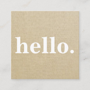 Carte De Visite Carré Moderne Minimaliste Rustique Kraft Hello Professio