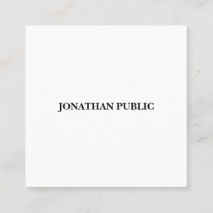 Carte De Visite Carré Moderne Modèle Minimaliste Tendance Professionnel