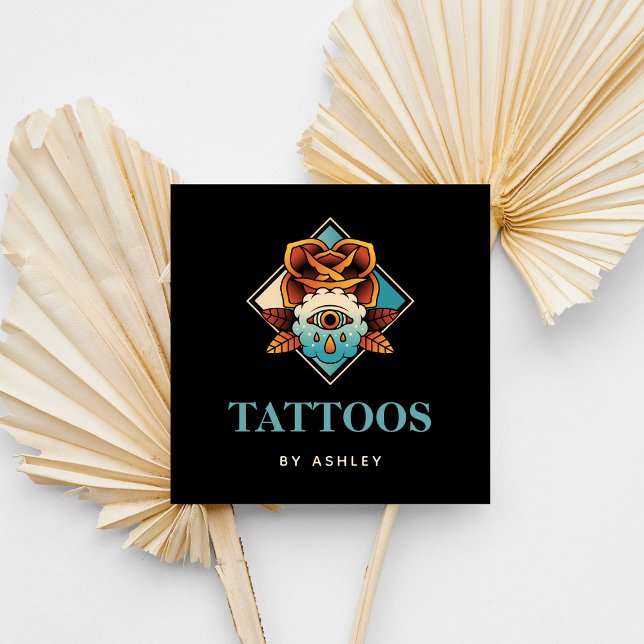 Carte De Visite Carré Moderne Mystique Troisième oeil Magie Tatouage Art (Créateur téléchargé)