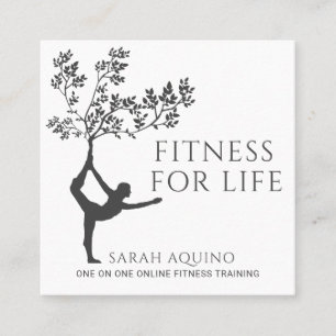 Carte De Visite Carré Moderne Personal Fitness Trainer Coach Carré Busin