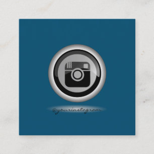 Carte De Visite Carré Moderne Professionnel, Instagram Turquoise Médias