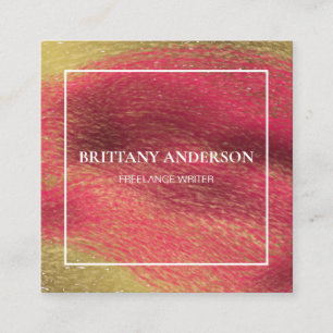 Carte De Visite Carré Moderne professionnel minimaliste manuscrit blanc 