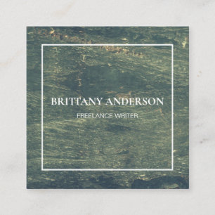 Carte De Visite Carré Moderne professionnel minimaliste manuscrit noir S