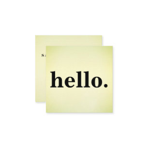 Carte De Visite Carré Moderne Professionnel Minimaliste Rustique Hello