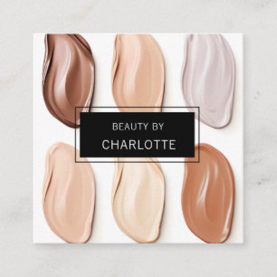 Carte De Visite Carré Moderne, salon, maquillage, photo de beauté