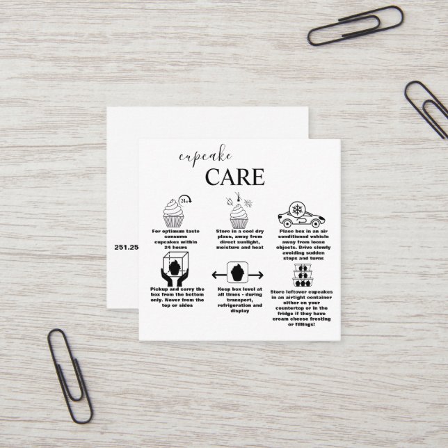 Carte De Visite Carré Moderne Simple Black and White Business (Devant/Arrière en situation)