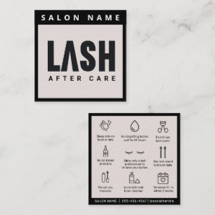 Carte De Visite Carré Moderne Simple Eyelash Extensions Lash Aftercare
