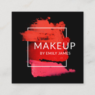 Carte De Visite Carré Moderne tendance chic maquillage Artiste professio
