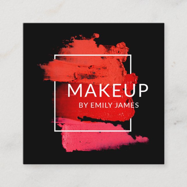 Carte De Visite Carré Moderne tendance chic maquillage Artiste professio (Devant)