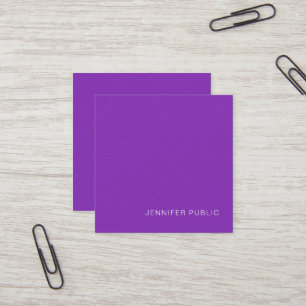 Carte De Visite Carré Moderne tendance élégant Violet Pearl Finish Luxe