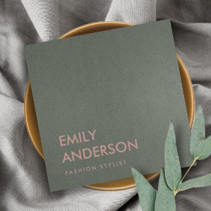 CARTE DE VISITE CARRÉ MODERNE TENDANCE SIMPLE MINIMAL FAUX SOMBRE ARGENT